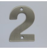 CombiCraft RVS / Edelstaal 3D Nummer of Huisnummer 2 met 2 boorgaten