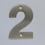 RVS / Edelstaal 3D Nummer of Huisnummer 2 met 2 boorgaten