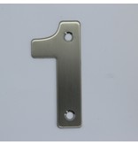 CombiCraft RVS / Edelstaal 3D Nummer of Huisnummer 1 met 2 boorgaten