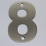 RVS / Edelstaal 3D Nummer of Huisnummer 8 met 2 boorgaten