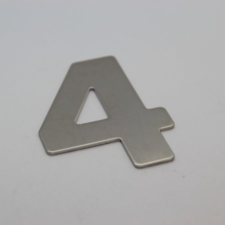 RVS / Edelstaal 3D Nummer of Huisnummer 4 zonder bevestiging