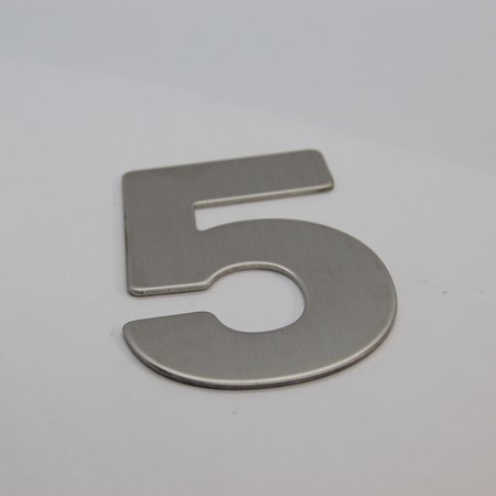 RVS / Edelstaal 3D Nummer of Huisnummer 5 zonder bevestiging