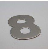 RVS / Edelstaal 3D Nummer of Huisnummer 8 zonder bevestiging