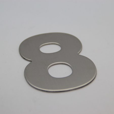 RVS / Edelstaal 3D Nummer of Huisnummer 8 zonder bevestiging
