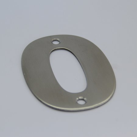 CombiCraft RVS / Edelstaal 3D Nummer of Huisnummer 0 met 2 boorgaten