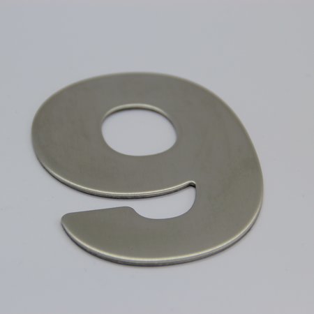 CombiCraft RVS / Edelstaal 3D Nummer of Huisnummer 9 zonder bevestiging