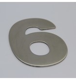 RVS / Edelstaal 3D Nummer of Huisnummer 6 zonder bevestiging