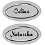 CombiCraft Naambadge Lien & Otje, RVS-Look Acrylaat in 75x40mm met magneet en zwarte gravering.