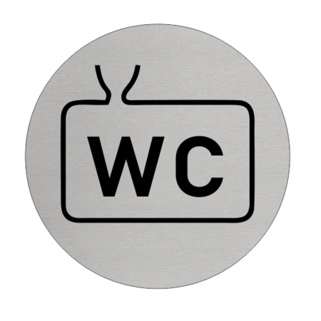 Chemisch Toilet bordje Aluminium Ø75mm met tape