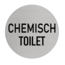 Chemisch Toilet bordje Aluminium Ø75mm met tape