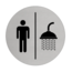 Mannen en Douche bordje Aluminium Ø75mm met tape