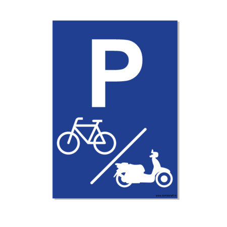Bordje - Parkeerplaats Fiets & Scooter 21x30cm