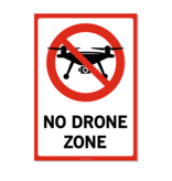 Bordje - Verboden voor drones - No Drone Zone 21x30cm