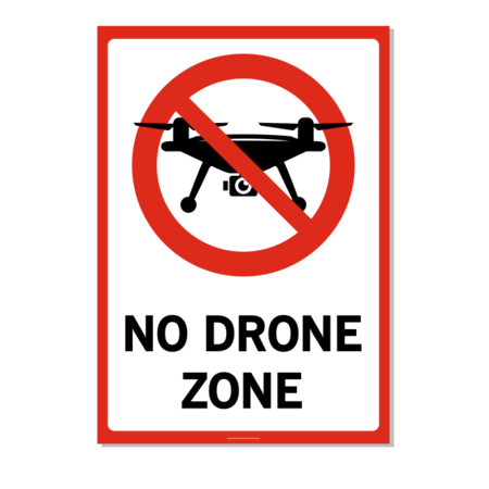 CombiCraft Bordje - Verboden voor drones - No Drone Zone 21x30cm