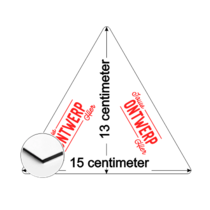 Aluminium bedrukt bord 15cm Driehoek
