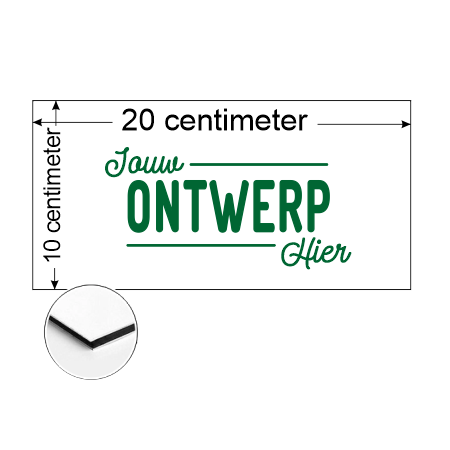 Rechthoek Aluminium Combipaneel bord 20x10cm met jouw eigen ontwerp