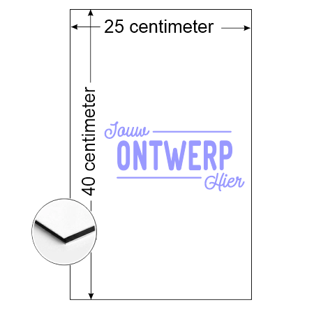 Rechthoek Aluminium Combipaneel bord 25x40cm met jouw eigen ontwerp