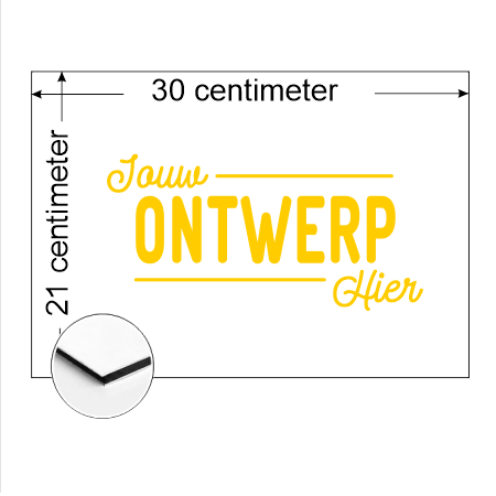 Aluminium bedrijfsbordje met jouw eigen ontwerp 30x21cm (ca. A4)