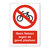 CombiCraft Geen fietsen tegen de gevel plaatsen bord