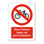 Geen fietsen tegen de gevel plaatsen bord 21x30cm