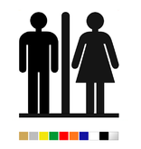 Plexiglas Toiletbordje of Pictogram Man & Vrouw in 10 kleuren beschikbaar