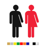 Plexiglas Toilet Pictogram Genderneutraal in 10 kleuren beschikbaar