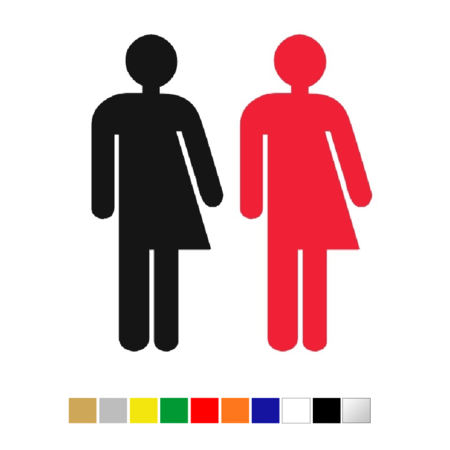 CombiCraft Plexiglas Toilet Pictogram Genderneutraal in 10 kleuren beschikbaar