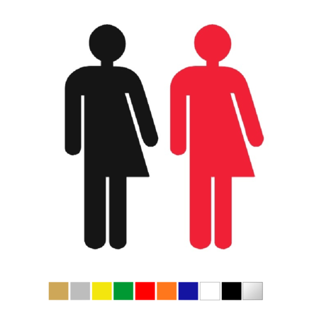 Plexiglas Toilet Pictogram Genderneutraal in 10 kleuren beschikbaar