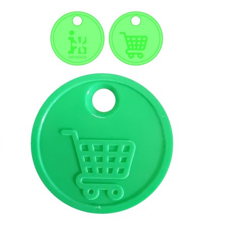 Intratuin Winkelwagenmunt €0,50 formaat - met gaatje in reliëf - per 6000 stuks te bestellen.