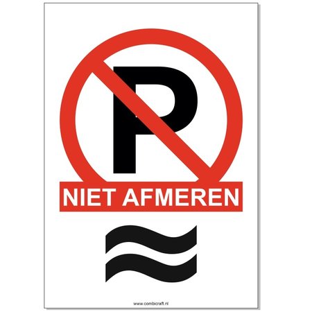 Bordje NIET AFMEREN in 21x30cm