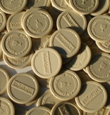 CombiCraft 1000 Plastic reliëfmunten of gegraveerde munten in een eigen ontwerp vanaf 1000 stuks in de maat Ø25 en Ø29mm  met 2 niet gelijke zijden