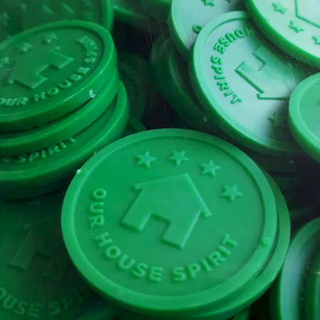 1000 Plastic reliëfmunten of gegraveerde munten in een eigen ontwerp vanaf 1000 stuks in de maat Ø25 en Ø29mm  met 2 niet gelijke zijden