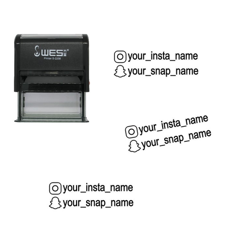 Gepersonaliseerde Instagram en Snapchat stempel 27x10mm