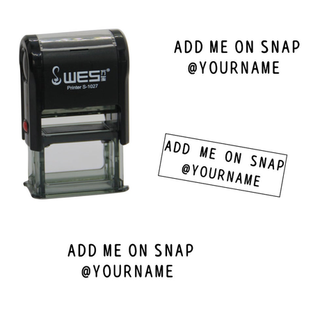 Gepersonaliseerde Add me on Snap stempel 27x10mm