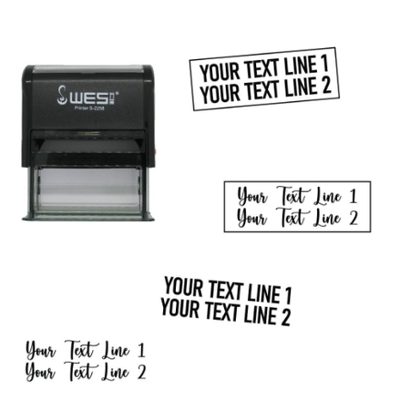 Gepersonaliseerde Tekst stempel 2 regels op 27x10mm