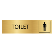 Goudkleurig Deurbordje Toilet met man symbool