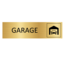 CombiCraft Goudkleurig Aluminium Deurbordje Garage 165x45mm met tape