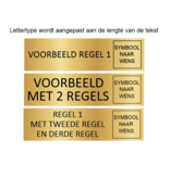 CombiCraft Goudkleurig Aluminium Deurbordje met eigen tekst en symbool 165x45mm met tape