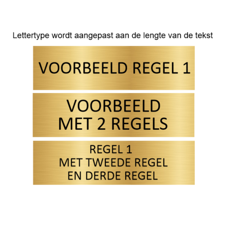 CombiCraft Goudkleurig Aluminium Deurbordje met eigen tekst165x45mm met tape