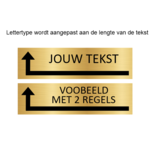 CombiCraft Goudkleurig Aluminium Deurbordje met eigen Tekst en pijl links om de Hoek 165x45mm met tape