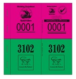 CombiCraft Lootjes, Garderobenummers, Dubbelnummers, of Afgiftebewijzen in jouw ontwerp, in het zwart gedrukt, per 1000 stuks te bestellen