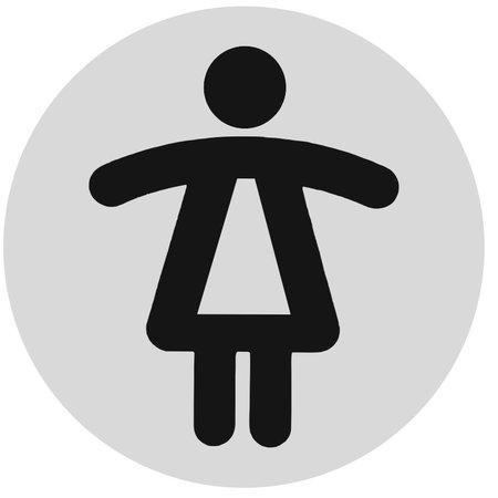 Stilistisch Dames toiletbordje Aluminium Ø75mm met tape