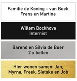 Kunststof naamplaatje 85x20mm voor bel, voordeur of brievenbus