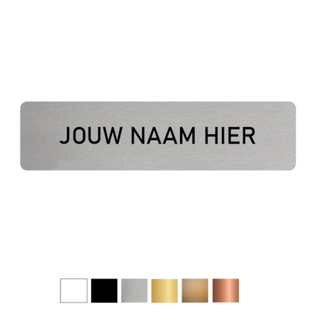 Kunststof naamplaatje 80x20mm voor bel, voordeur of brievenbus -  zonder bevestiging, geen tape of gaten