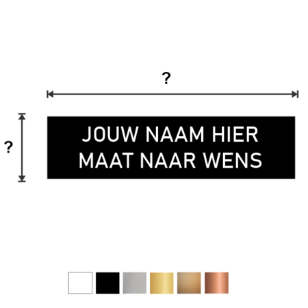 CombiCraft Graveerplaatje of naamplaatje - in een wensmaat tot max. 125 x 25mm voor bij de bel, deur of brievenbus