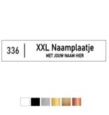 Kunststof XL-Naamplaatje met huisnummer 150x30mm - zonder bevestiging, geen tape of gaten