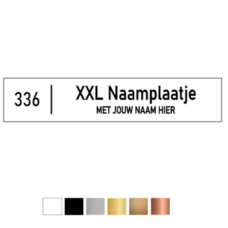 CombiCraft Kunststof XL-Naamplaatje met huisnummer 150x30mm - zonder bevestiging, geen tape of gaten