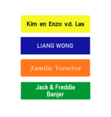 Gekleurd Kunststof naamplaatje 80x20mm - zonder bevestiging, geen tape of gaten