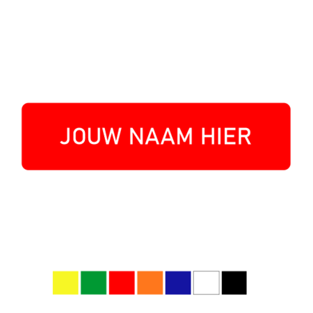 Gekleurd Kunststof naamplaatje 80x20mm - zonder bevestiging, geen tape of gaten