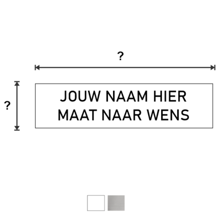 CombiCraft Dun 0,8mm dik naamplaatje - in een wensmaat tot max. 125 x 25mm voor bij de bel, deur of brievenbus